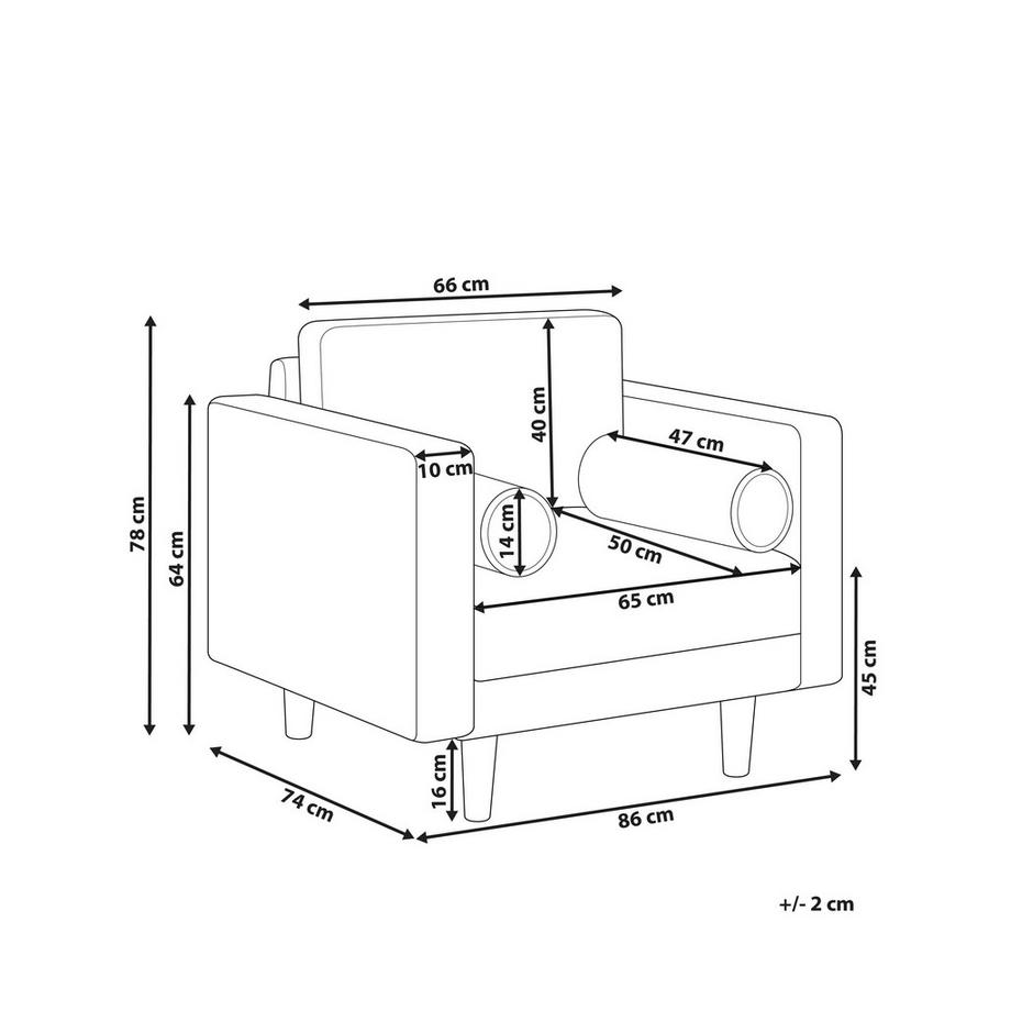 Beliani Poltrona en Tessuto Retrò NURMO  