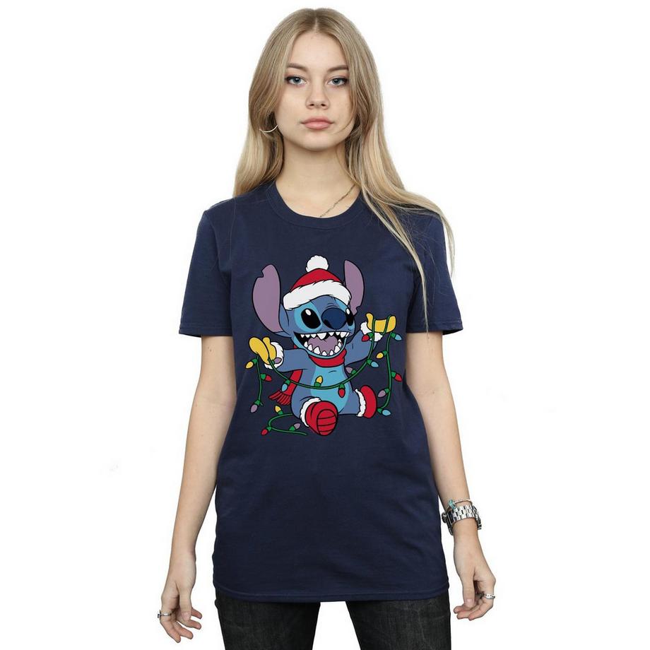 Disney Lilo & Stitch Christmas Lights T-Shirt  