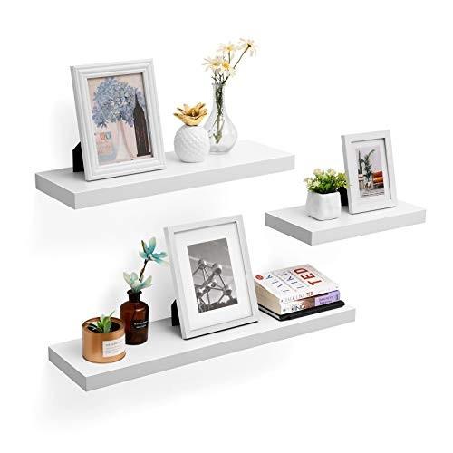 Pricenet Mensola da parete moderna bianca, 40 cm, può contenere 10-15 kg  