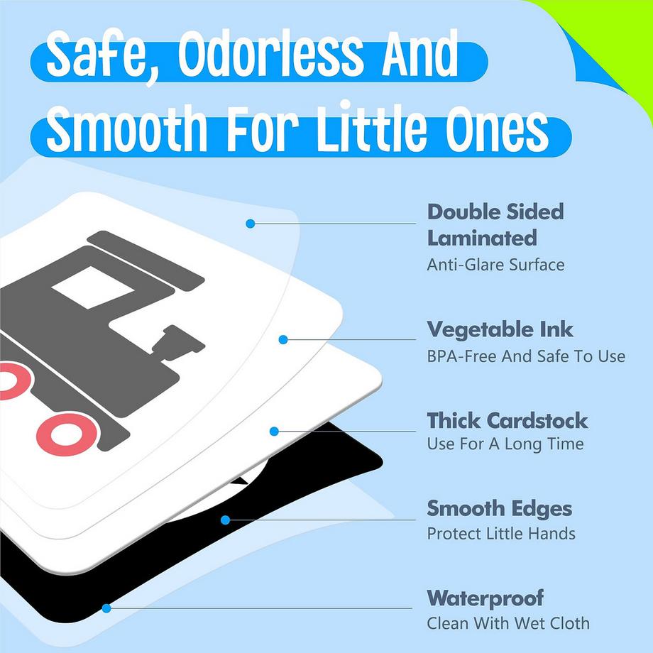 Activity-board  100 Seiten Sunte Baby Visual Stimulus Flash Card, 50 Stück High Contrast Baby Flash Cards Sensory Toy 