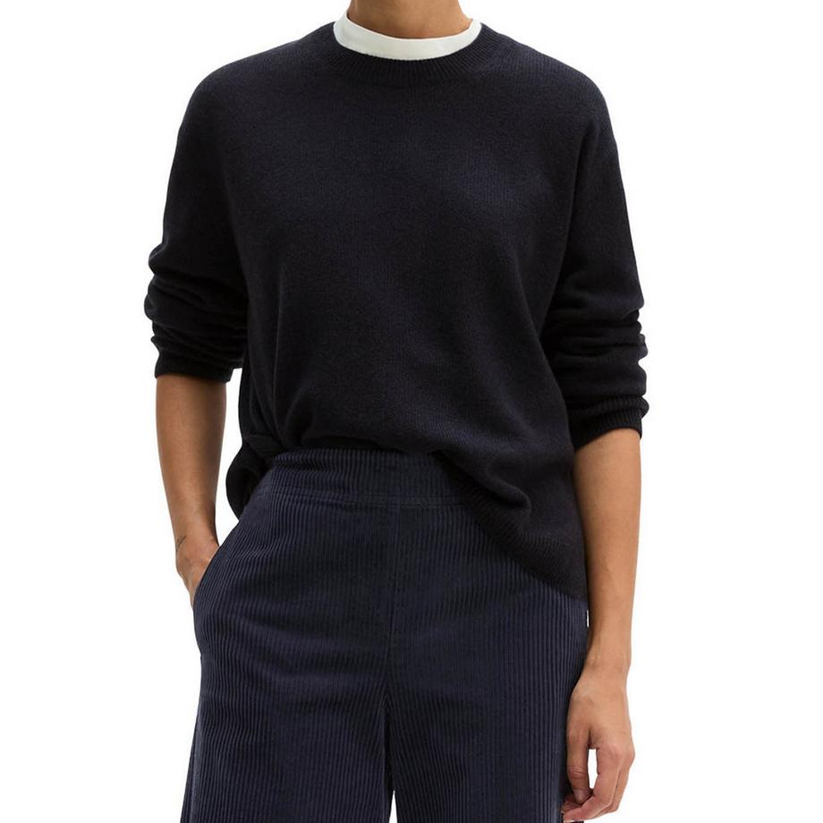 Marc O'Polo Strickpullover  1er Pack Locker sitzend-Knit Pullover Longsleeve Round-Neck Slits  