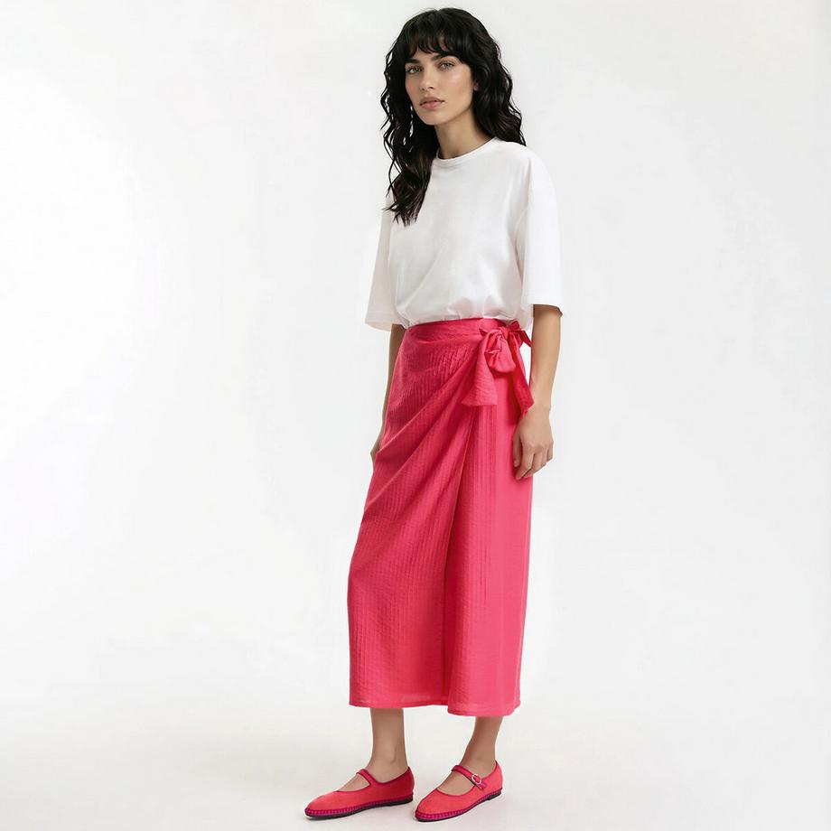 La Redoute Collections Midi Wickelrock zum Binden  