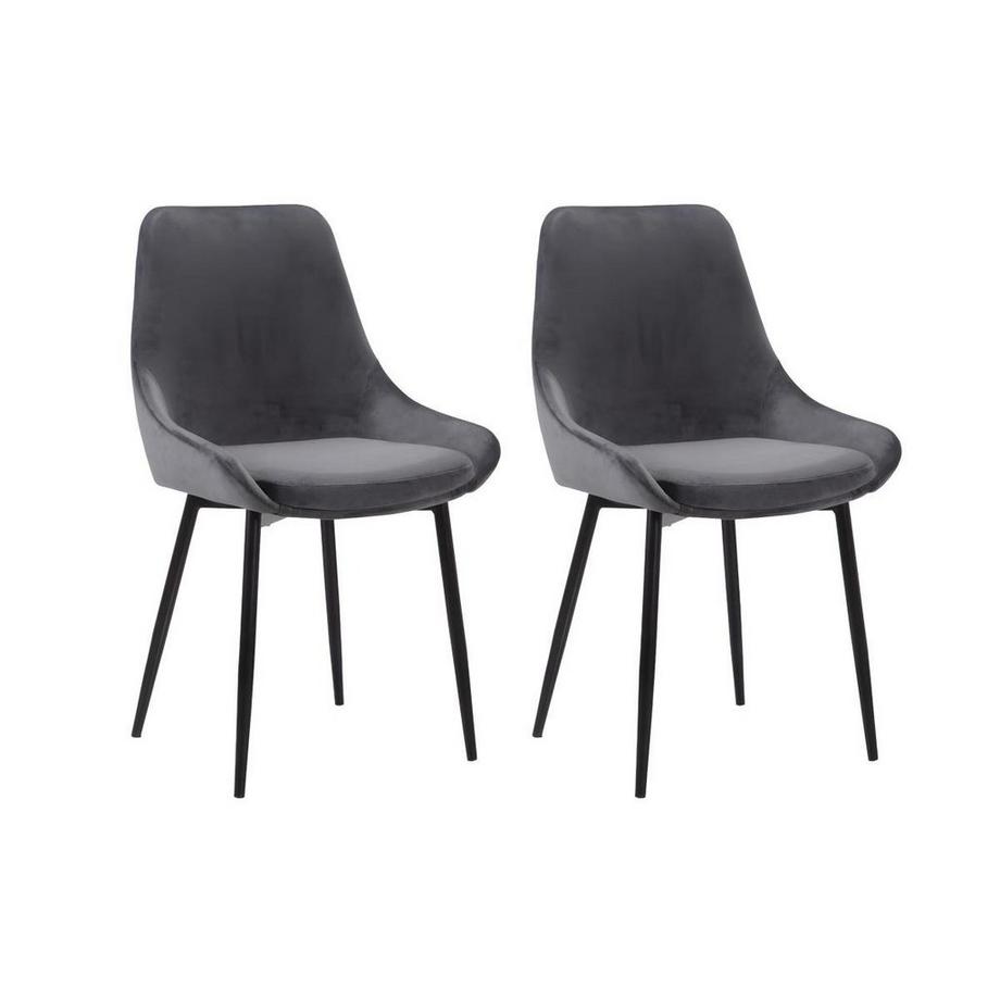Lot de 2 chaises Velours métal MASURIE