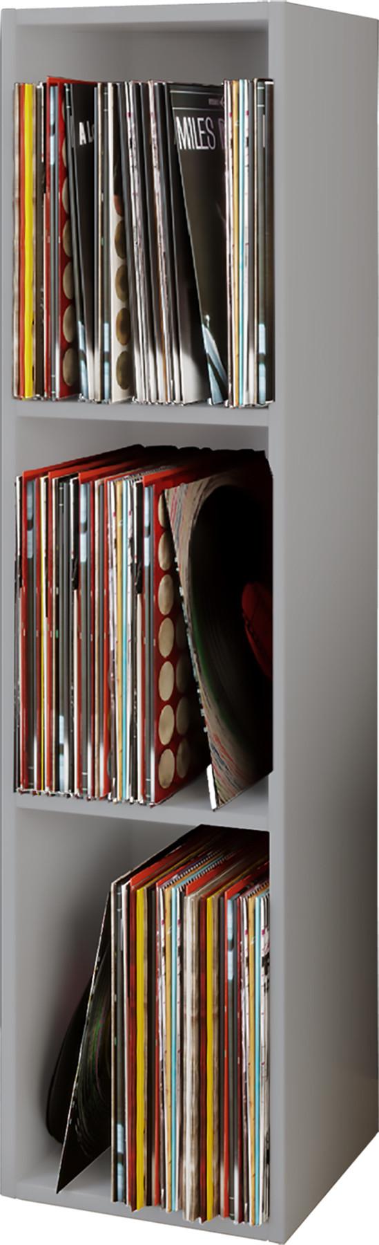 VCM Bois Disques vinyles LP Stand Étagère d'archivage Support de rangement Platto 3 compartiments  