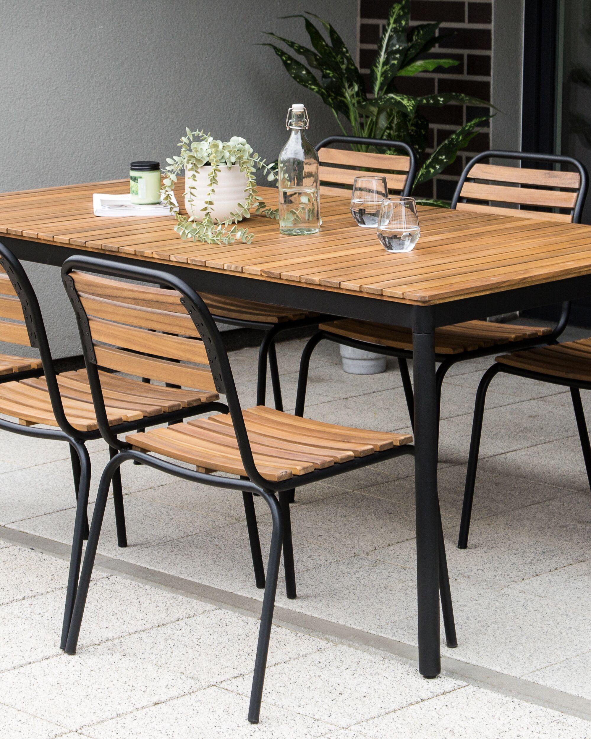 Beliani Set di 6 sedie da giardino en Legno d'acacia Rustico VALLESE  