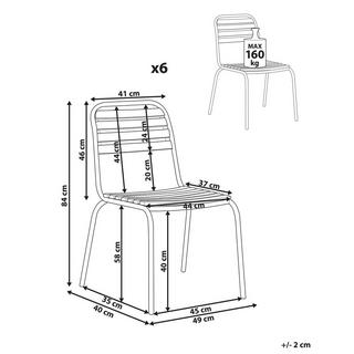 Beliani Lot de 6 chaises en Acacia Rustique VALLESE  