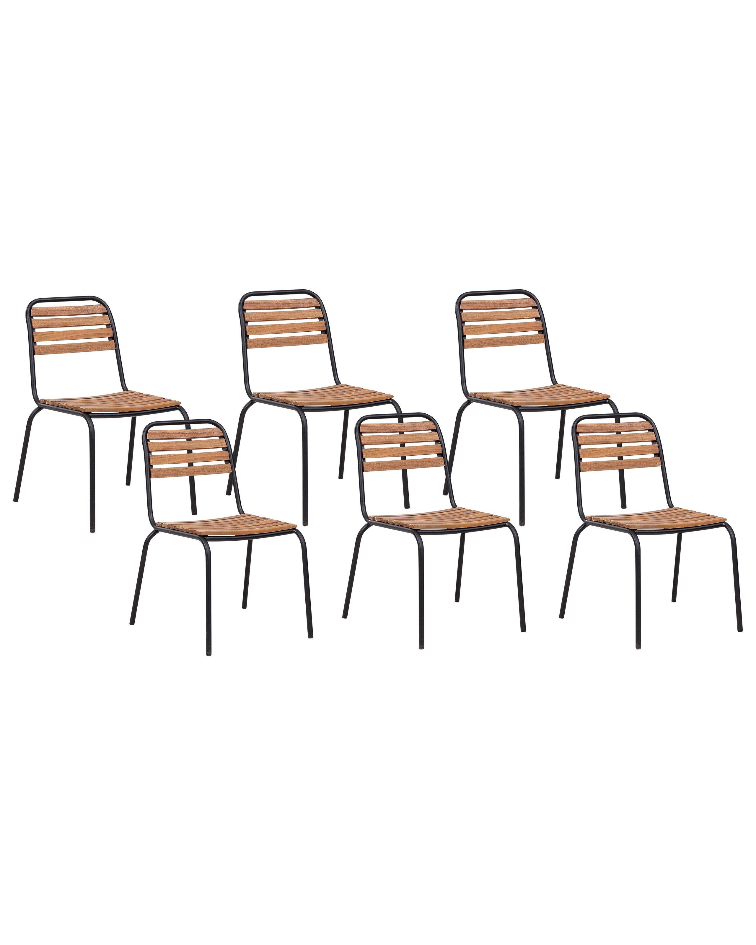 Beliani Lot de 6 chaises en Acacia Rustique VALLESE  