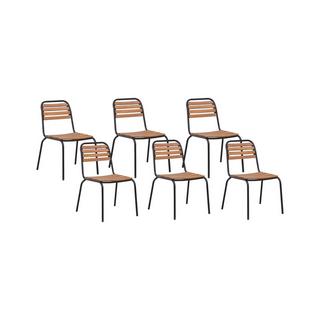 Beliani Lot de 6 chaises en Acacia Rustique VALLESE  