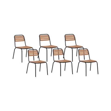 Lot de 6 chaises de jardin en Acacia Rustique VALLESE