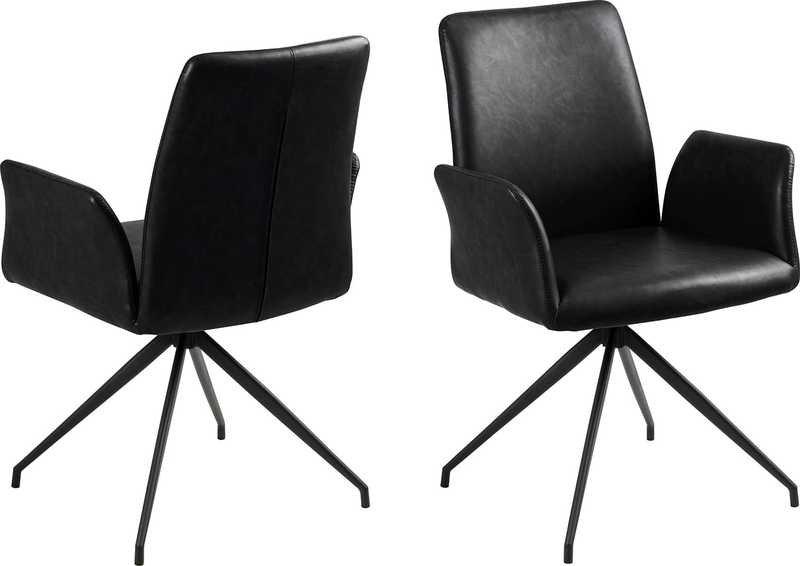 mutoni Chaise pivotante avec accoudoir Fly noir  