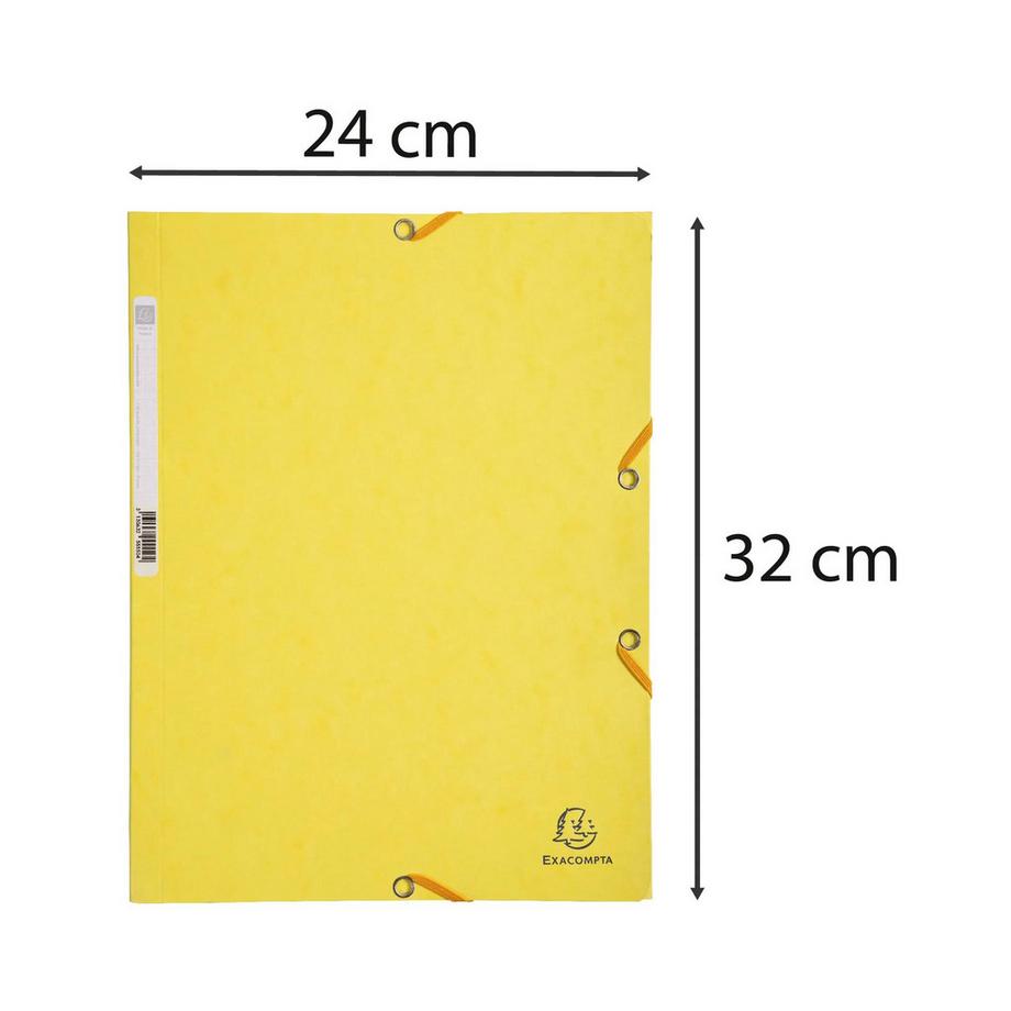 Exacompta Chemise 3 rabats à élastiques carte lustrée 400g/m2 - A4 - x 25  