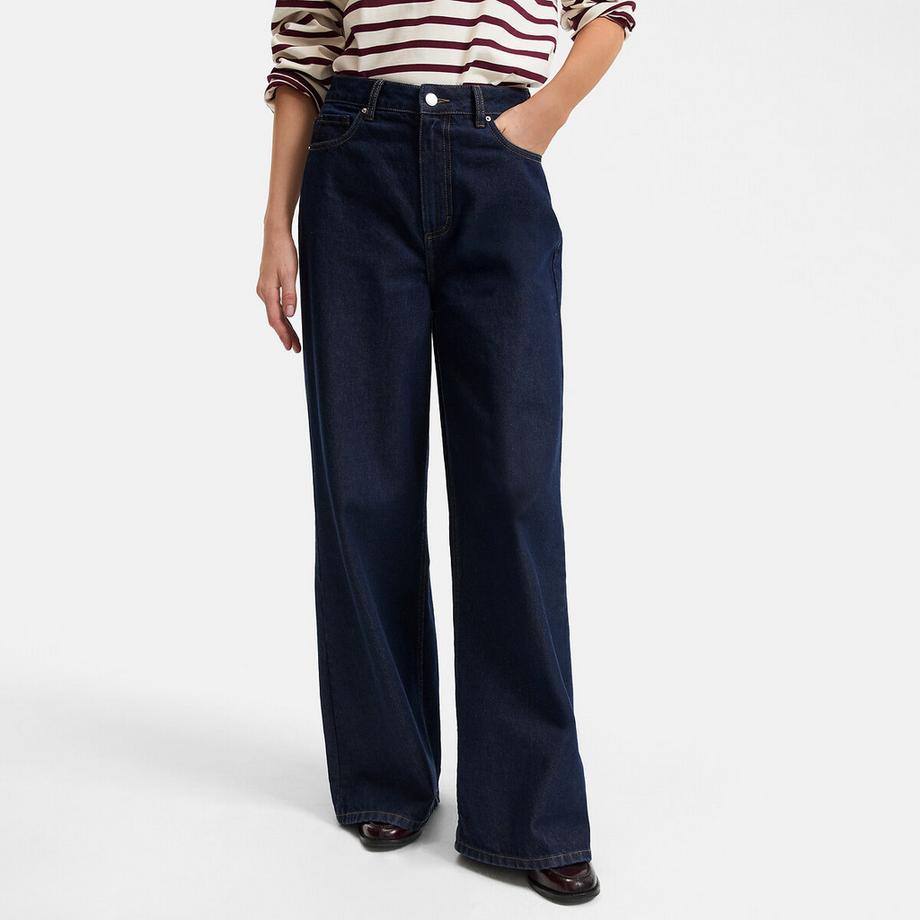 Extraweite High-Waist-Jeans