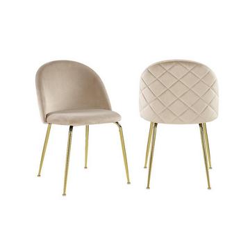 Lot de 2 chaises MELBOURNE Velours métal doré