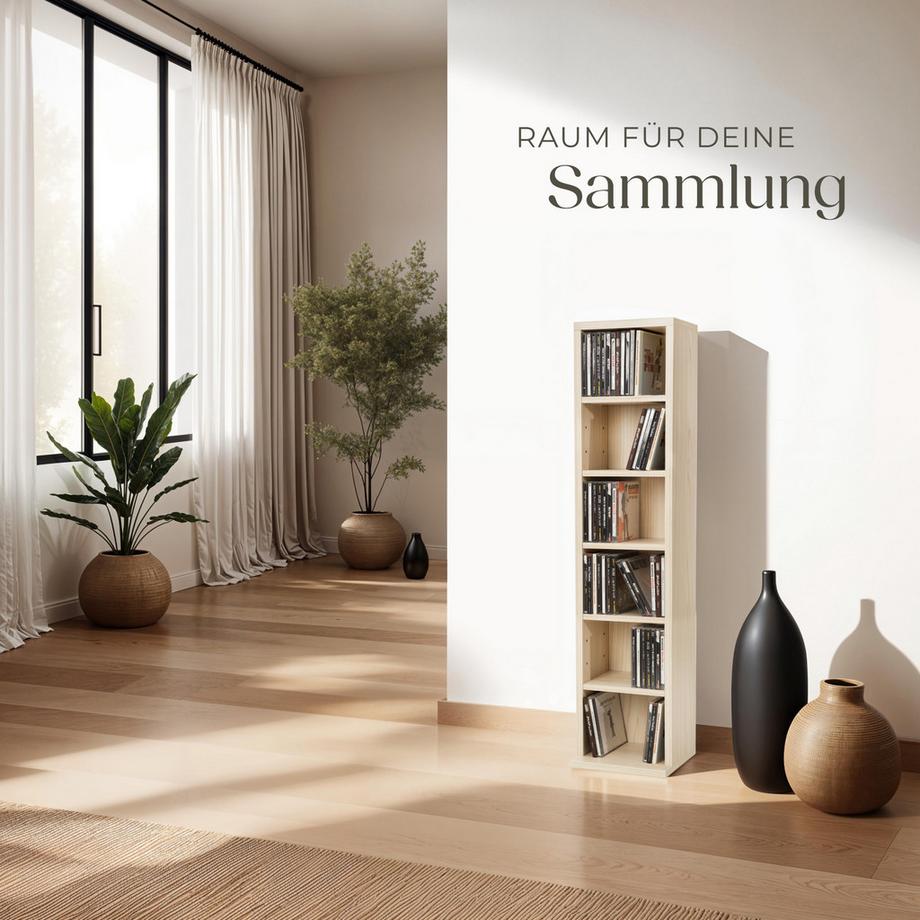 Tectake Scaffale per CD e DVD Juliane  effetto legno  