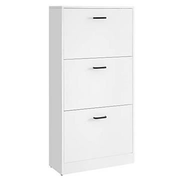 Armoire à chaussures blanche spacieuse avec séparateurs réglables