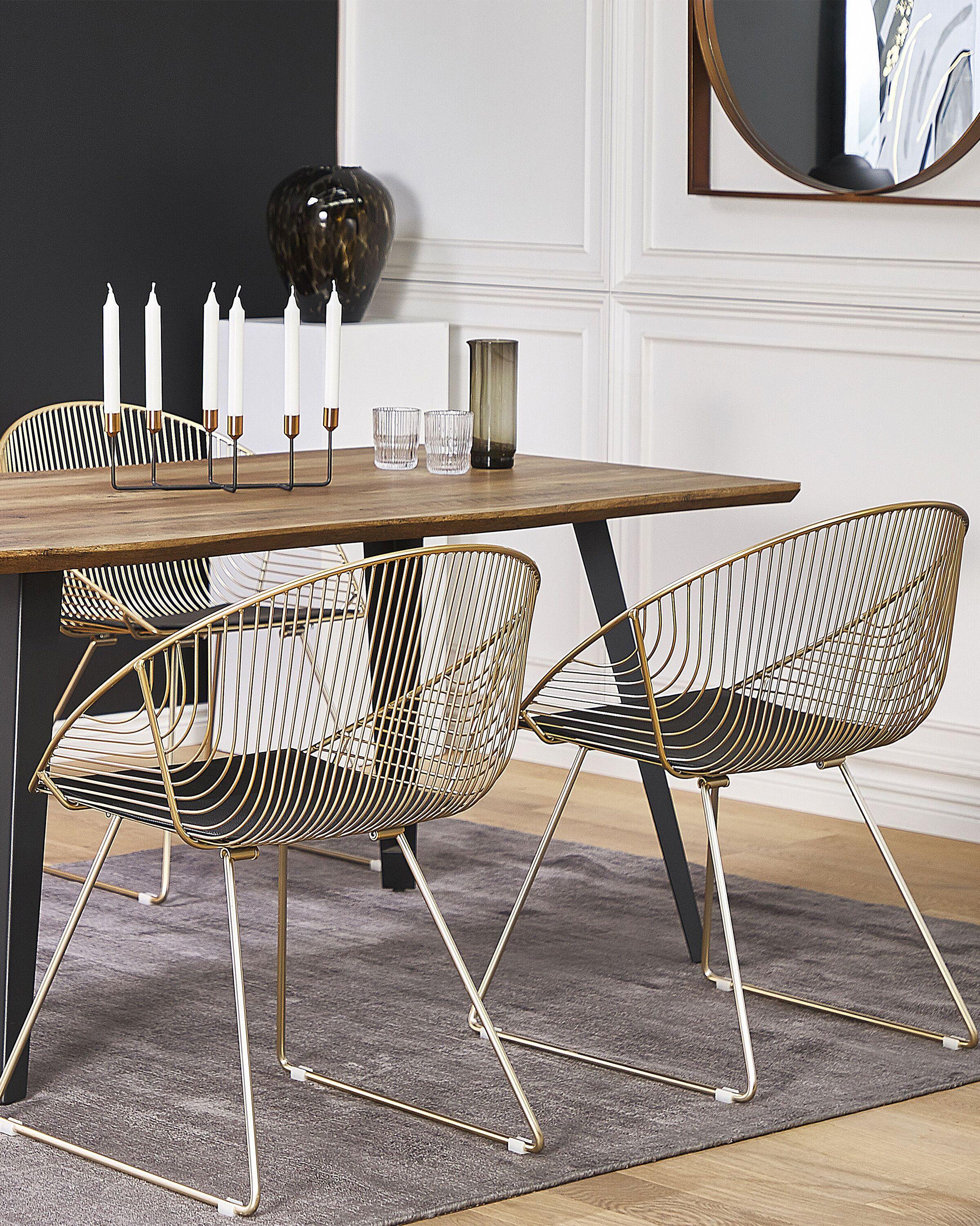 Beliani Lot de 2 chaises de salle à manger en Acier Industriel AURORA  