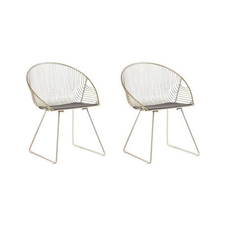 Beliani Esszimmerstuhl 2er Set aus Stahl Industriell AURORA  