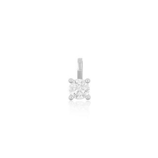 MUAU Schmuck  Solitär Anhänger 4-Griff-Fassung Weissgold 750 Diamant 0.33ct. 9x5.5mm 