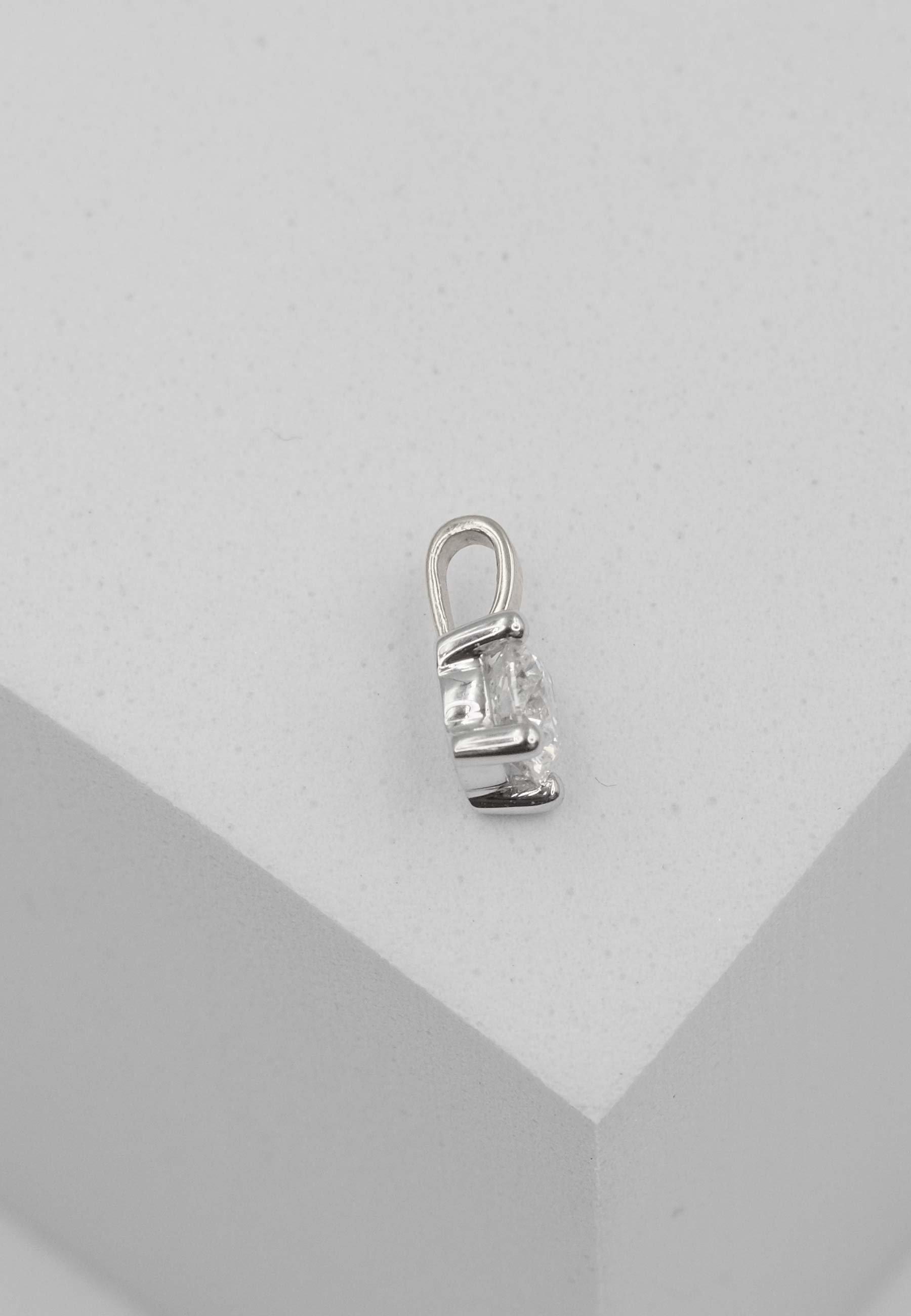 MUAU Schmuck  Solitär Anhänger 4-Griff-Fassung Weissgold 750 Diamant 0.33ct. 9x5.5mm 