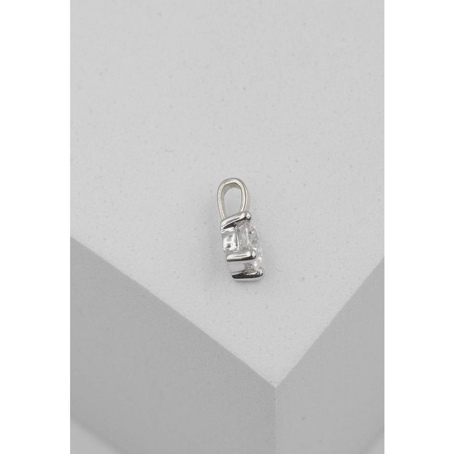 MUAU Schmuck  Pendentif solitaire 4 poignées en or blanc 750 diamant 0,33ct. 9x5,5mm 