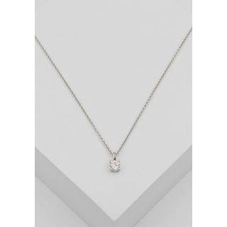 MUAU Schmuck  Solitär Anhänger 4-Griff-Fassung Weissgold 750 Diamant 0.33ct. 9x5.5mm 