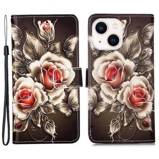 Cover-Discount  iPhone 15 - Leder Etui Hülle Rosen 