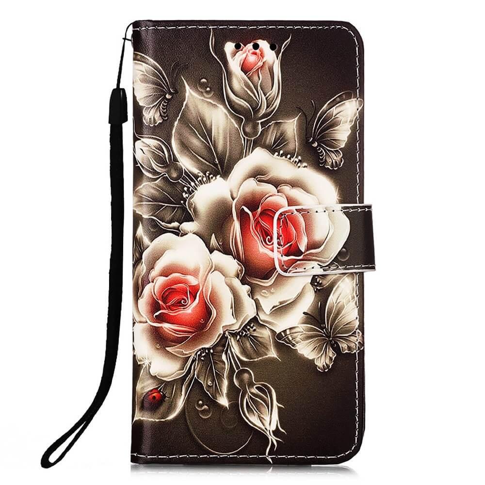 Cover-Discount  iPhone 15 - Leder Etui Hülle Rosen 