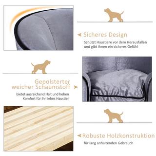 Northio Divano Per Cani Divano Per Animali Di Lusso Con Cuscino Divano Per Gatti Lettino Per Cani Rialzato Divano Per Cani Lettino Per Animali Peluche In Legno Di Abete Grigio Chiaro 69 X 49 X 38 Cm  