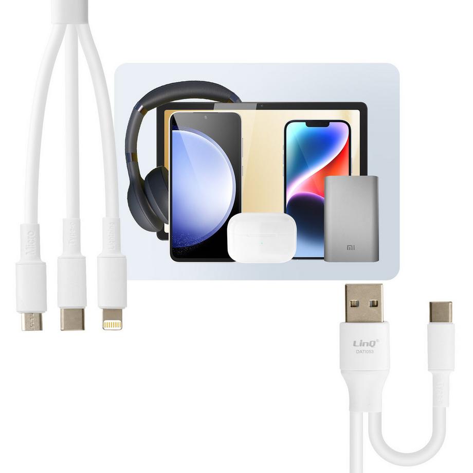Avizar  Universal 5-in-1 Kabel LinQ 1.2m Weiß 