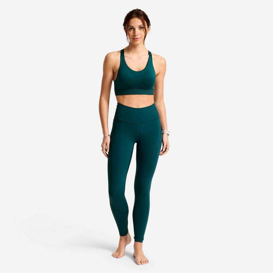 DECATHLON  Verstellbarer Sport-BH mit Schalen, starker Halt , petrolblau 