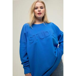 Studio Untold  Sweat-shirt oversized à col rond et manches longues, message 3D 