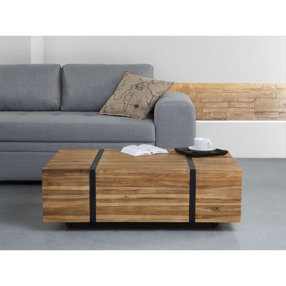 Beliani Table basse en Teck Industriel GANDER  