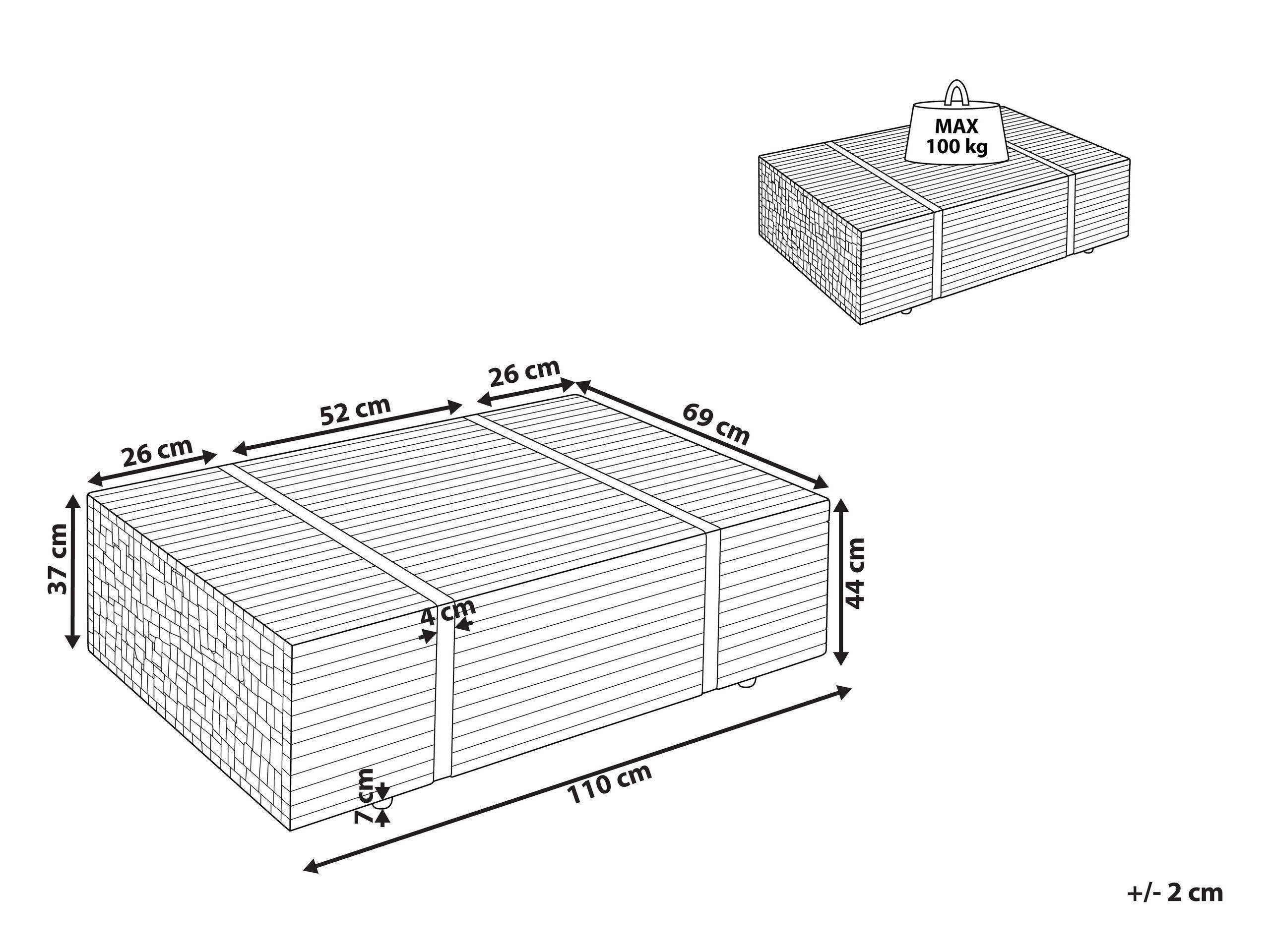 Beliani Table basse en Teck Industriel GANDER  