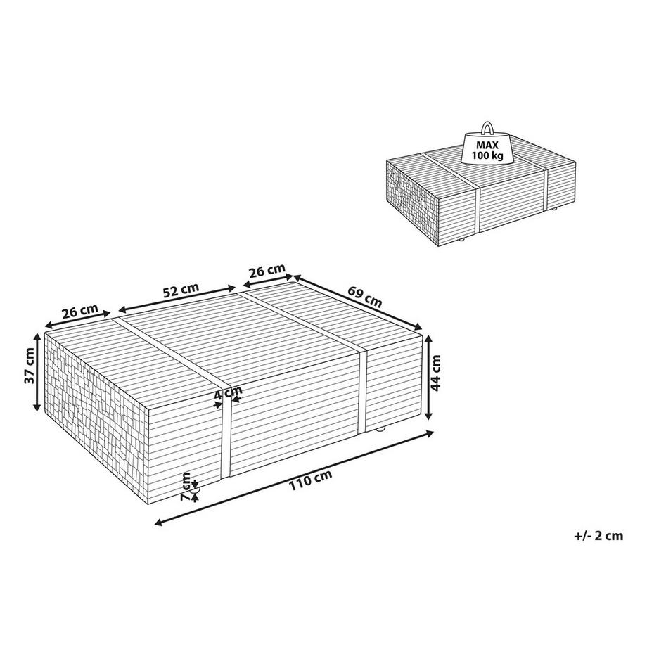 Beliani Table basse en Teck Industriel GANDER  
