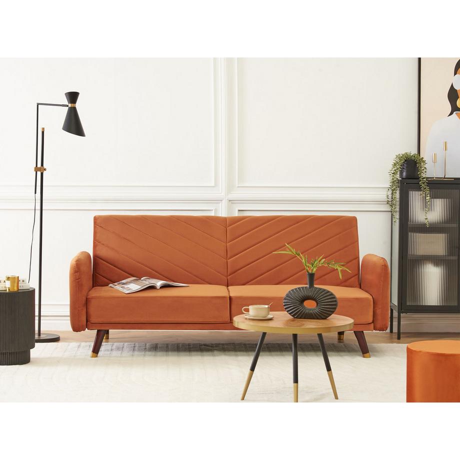 Beliani Canapé-lit en Velours Glamour SENJA  