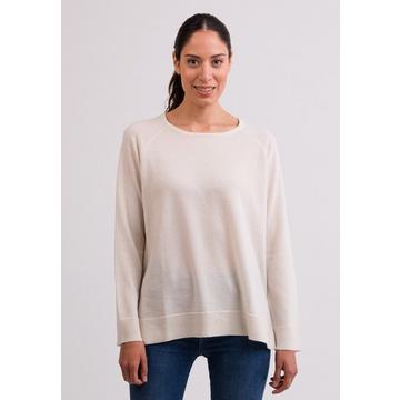 Pull à col rond en chachemire avec fentes latérales