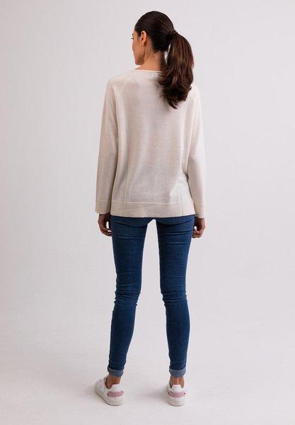 CASH-MERE.CH Pull Col Rond Cachemire avec Fentes Latérales  