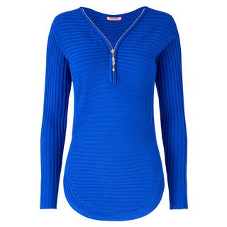 Joe Browns Geripptes Jersey Top Reissverschluss vorne  