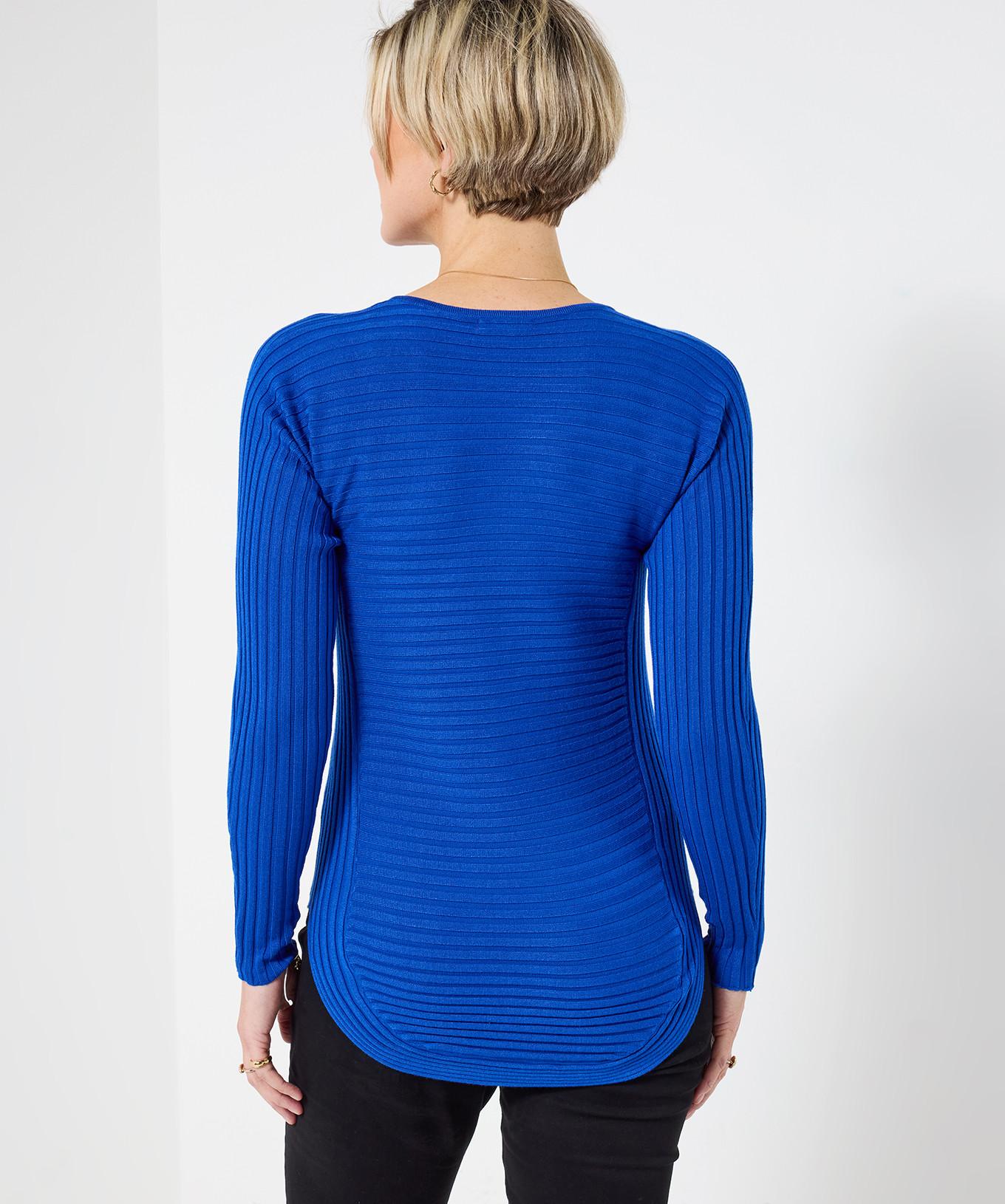 Joe Browns Geripptes Jersey Top Reissverschluss vorne  