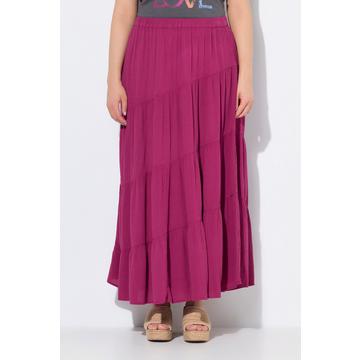 Maxirock, diagonale Nähte, A-Linie, Elastikbund