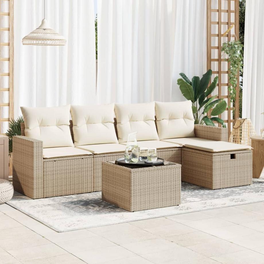 VidaXL set di divani da giardino Polirattan  