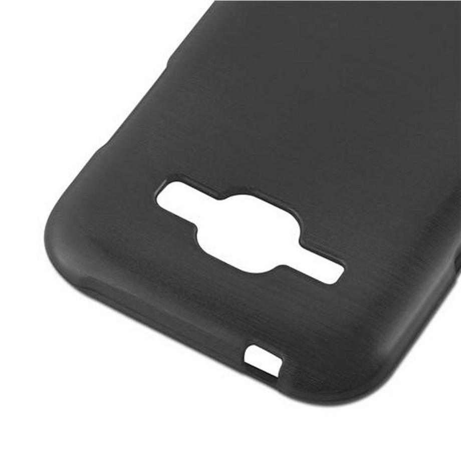 Cadorabo  Hülle für Samsung Galaxy J1 2015 TPU Silikon im Brushed Design 