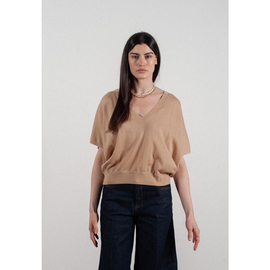 Maglione da donna con scollo a V e maniche a pipistrello in cashmere e lana ultrafine - KELLY 6