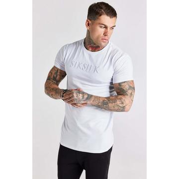 T-Shirt White Embroidered Muscle Fit T-Shirt