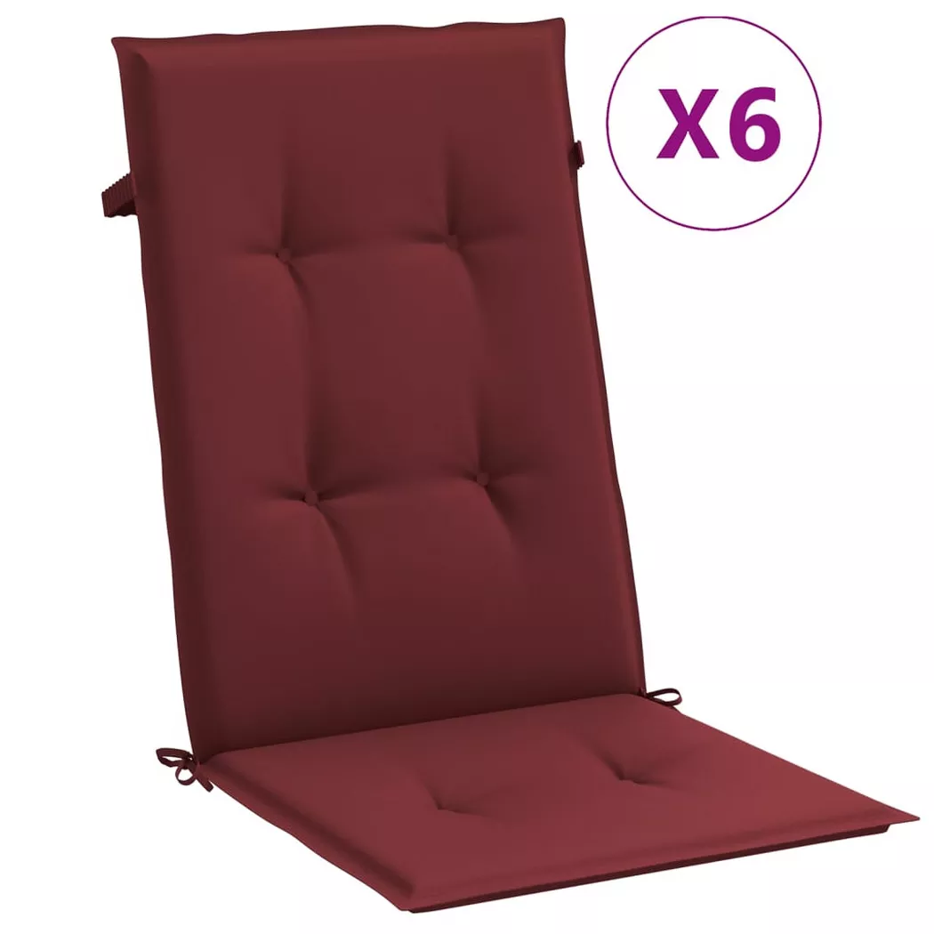 VidaXL - Coussin de chaise à dossier haut tissu, One Size, Rouge Bariolé