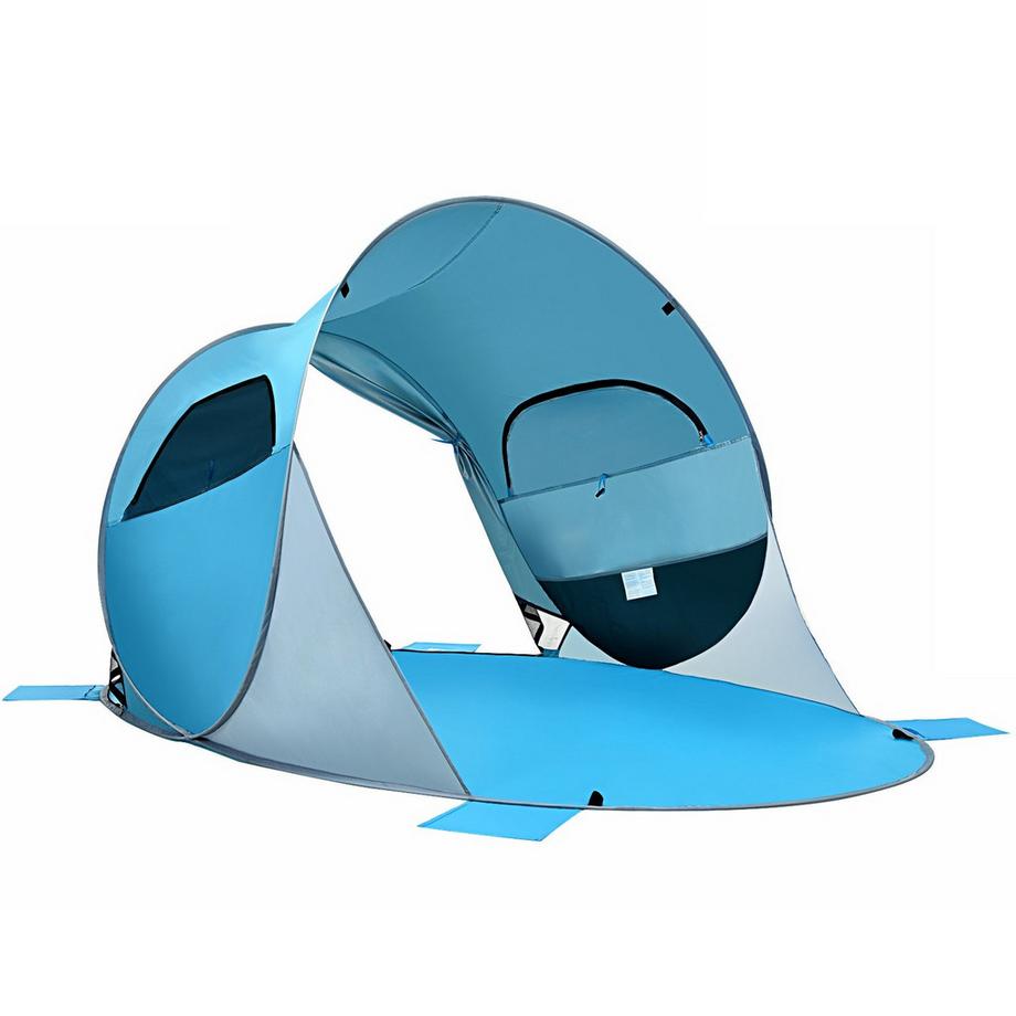 Northix  Tenda da spiaggia pop-up Tenda da spiaggia per 3-4 persone Tenda da lancio per protezione solare per esterni Blu 