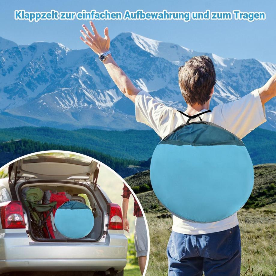 Northix  Tenda da spiaggia pop-up Tenda da spiaggia per 3-4 persone Tenda da lancio per protezione solare per esterni Blu 