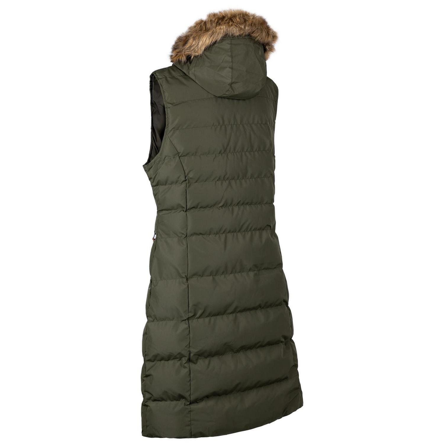 Trespass Audrey Gilet lungo imbottito con cappuccio in pelliccia sintetica  