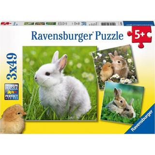 Ravensburger  Puzzle Niedliche Häschen (3x49) 