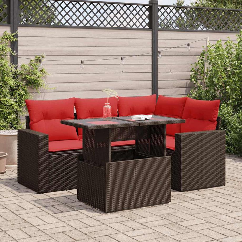 VidaXL Ensemble de canapés de jardin rotin synthétique  